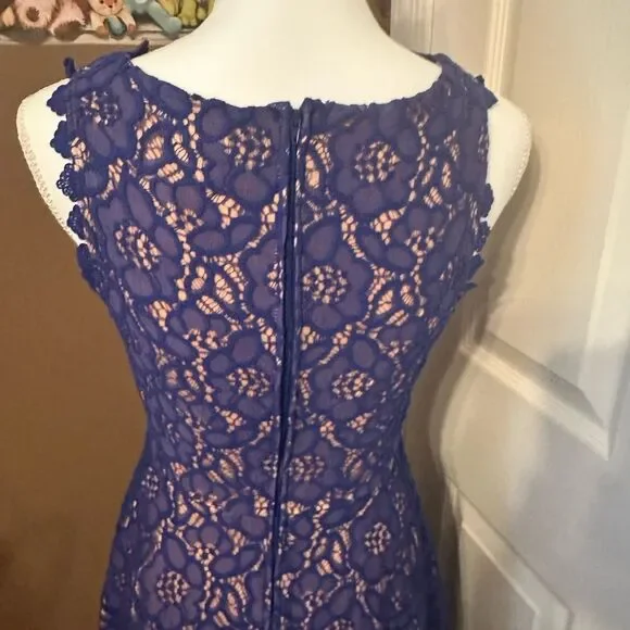 City Studio Elegant Blue Lace Dress Size 7 like new - Picture 5 of 7
